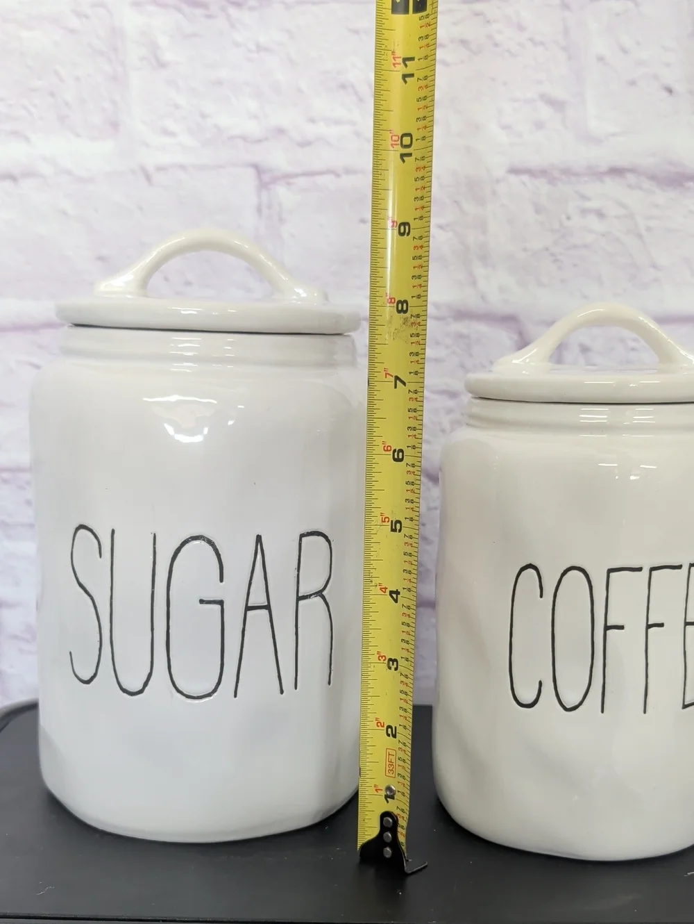 Rae Dunn White Ceramic Kitchen Canisters - Set Of 2 - Sugar & Coffee